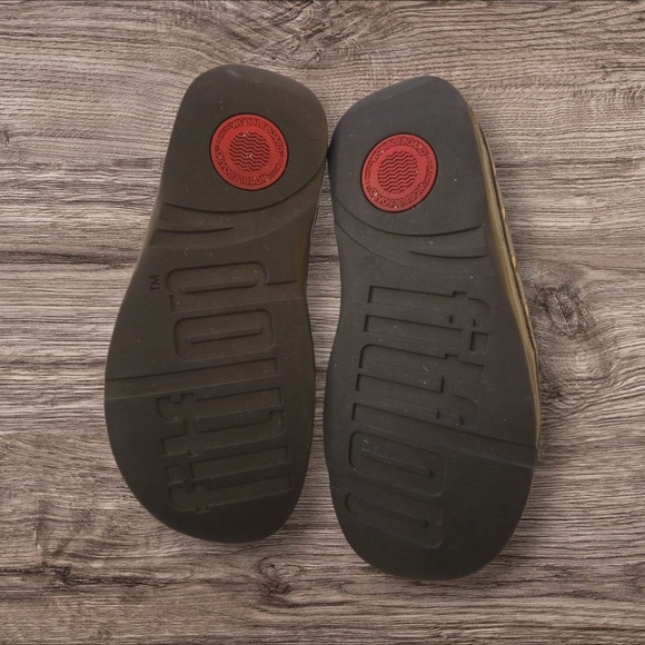 Womens Fitflop Brown Leather Slip on Mules Size 7 - Picture 3 of 5